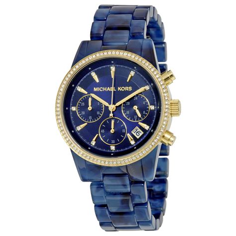 michael kors blue crystal watch|Michael Kors ritz watch.